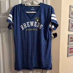 NWT, Women’s Fanatics Brewers Baseball Blue T-Shirt - Size Large
